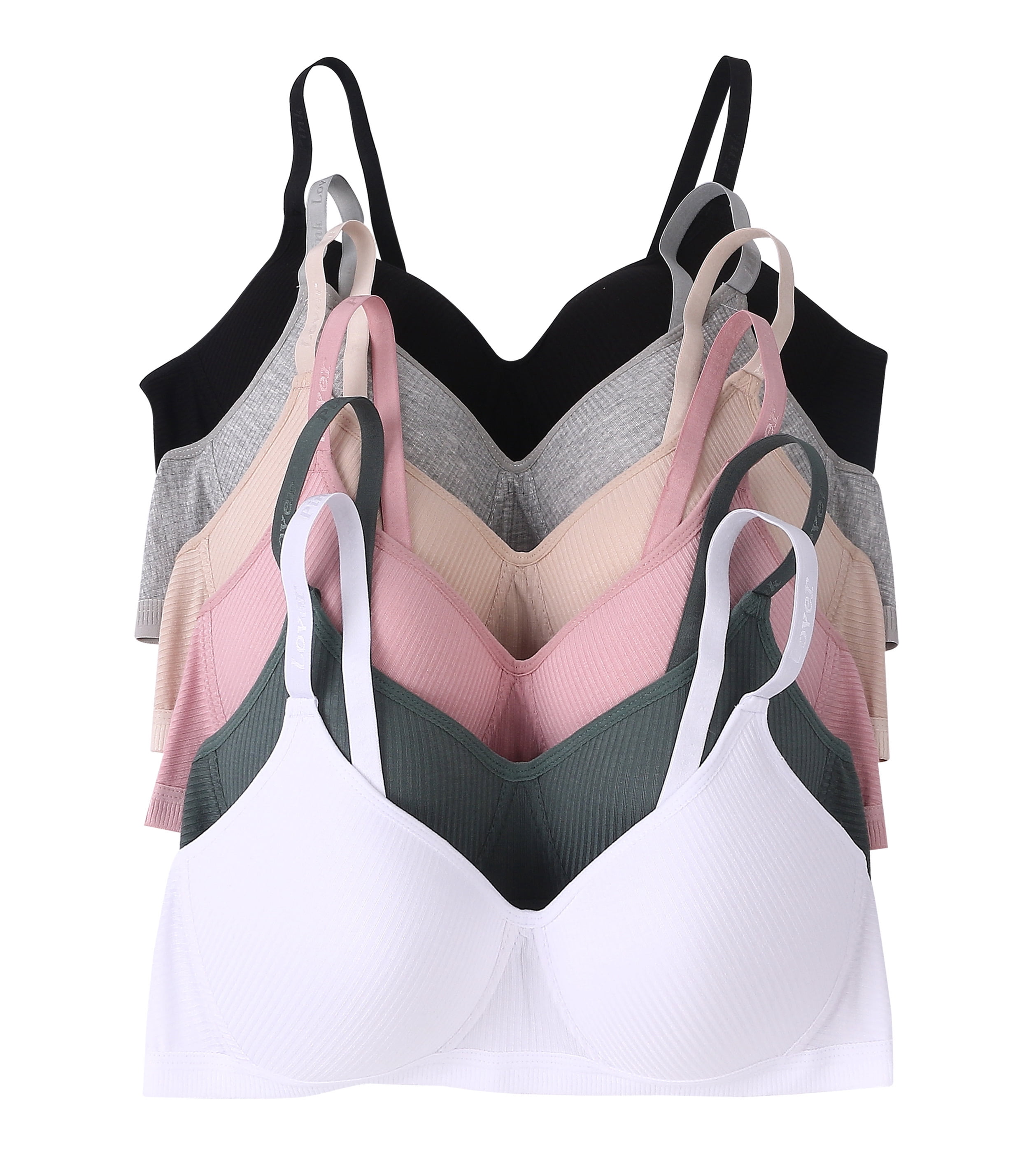 Women Bras 6 pack of No Wire Free Bra A cup B cup C cup  36B (S6851)