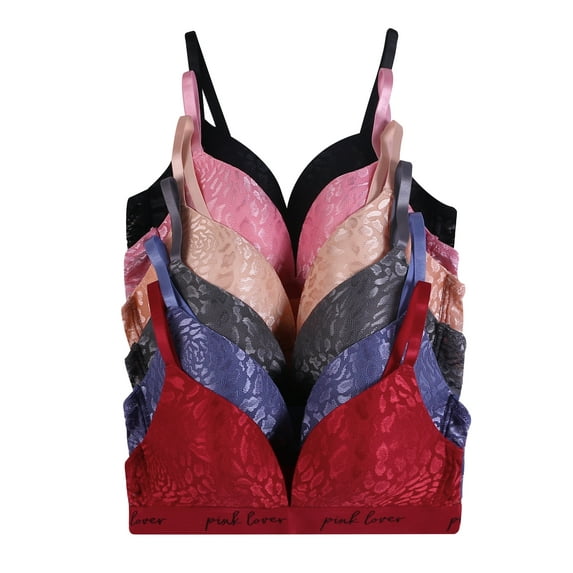 Women Bras 6 pack of No Wire Free Bra A cup B cup C cup 36C (A6819)