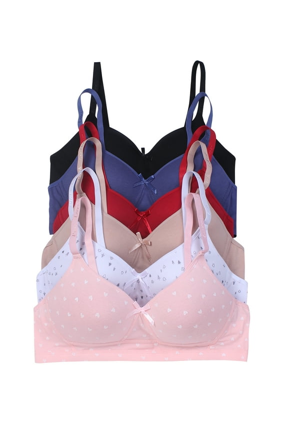 Women Bras 6 pack of No Wire Free Bra A cup B cup C cup 38C (A6855)