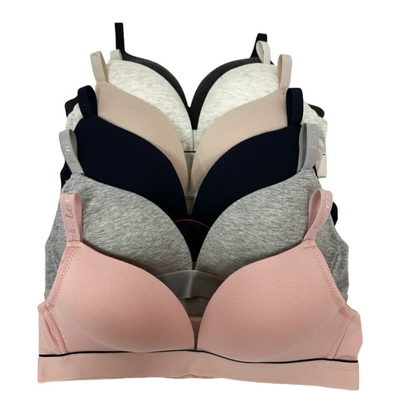 Women Bras 6 pack of No Wire Free Bra A cup B cup C cup  38C (W6871)
