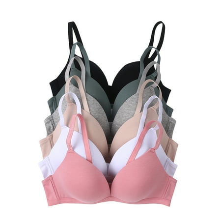 Women Bras 6 pack of No Wire Free Bra A cup B cup C cup 40B (6852)