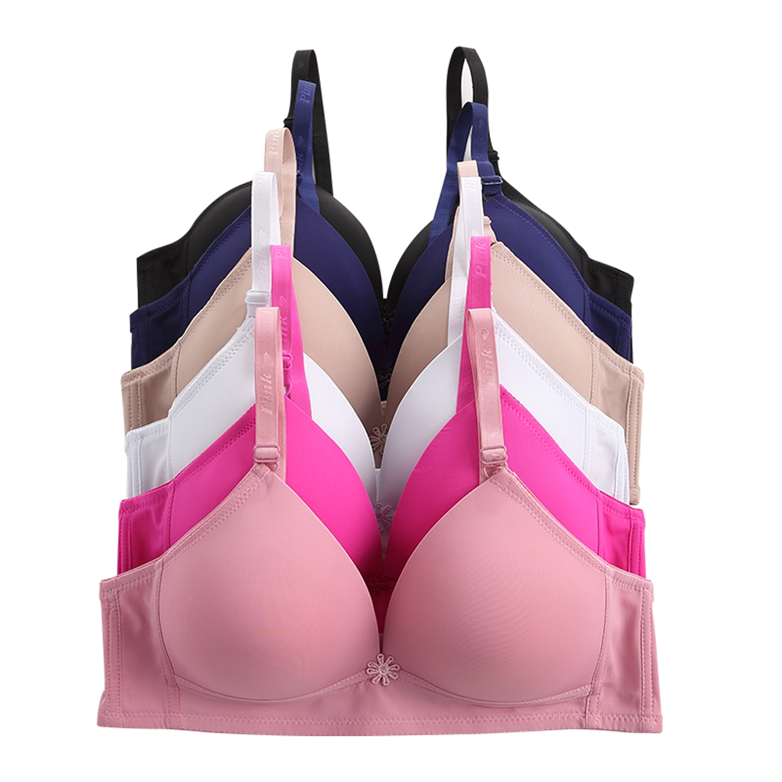 Women Bras 6 pack of No Wire Free Bra A cup B cup C cup  40C (6703)