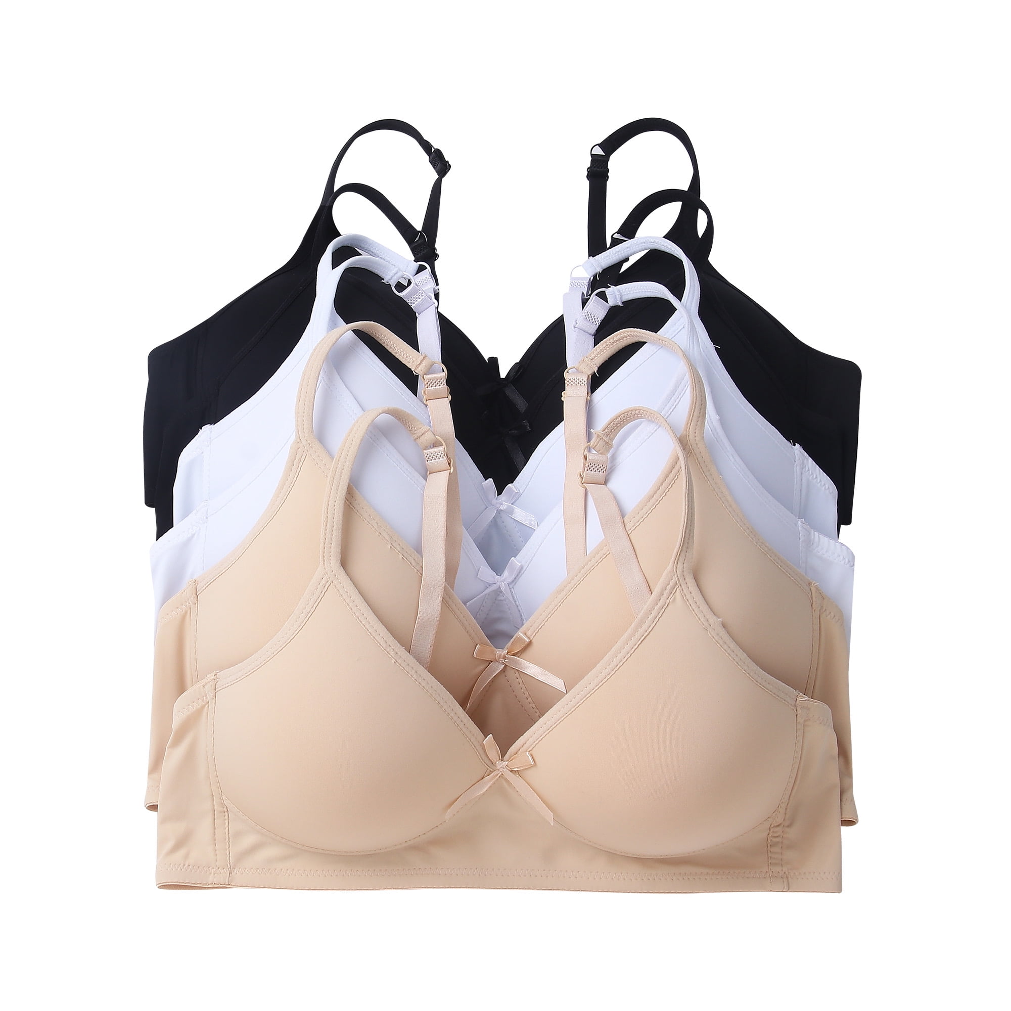 Women Bras 6 pack of Basic No Wire Free Wireless Bra B cup C cup Size 36C  (S6319) 