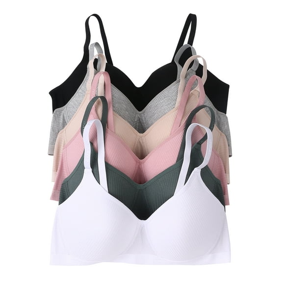 Women Bras 6 pack of No Wire Free Bra A cup B cup C cup 40C (S6851)