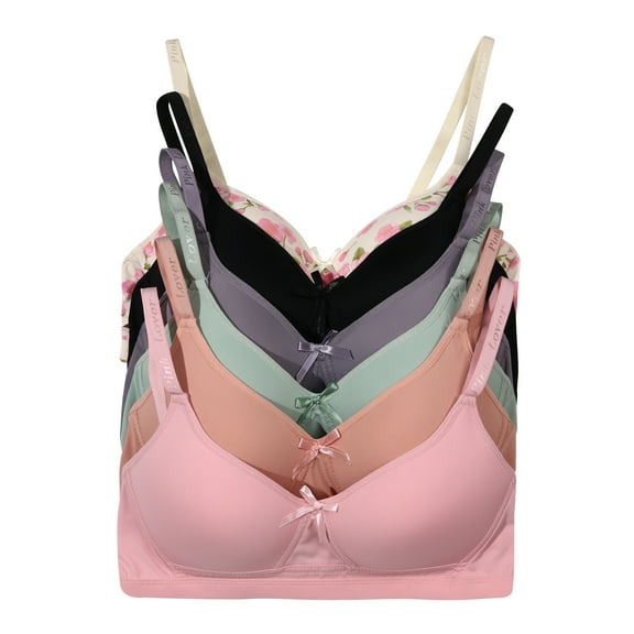 Women Bras 6 pack of No Wire Free Bra B cup C cup Size 42C (6665)