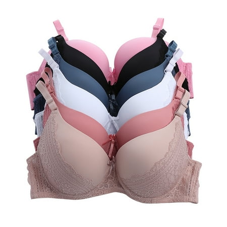 Women Bras 6 pack of Pushup Bra B cup C cup D cup DD cup Size 34B (S6670)