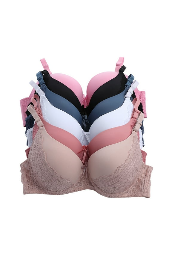 Women Bras 6 pack of Pushup Bra B cup C cup D cup DD cup Size 44DD (S6670)