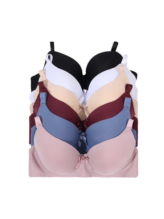 Women Bras 6 pack of T-shirt Bra B cup C cup D cup DD cup DDD cup 34B (X9298)