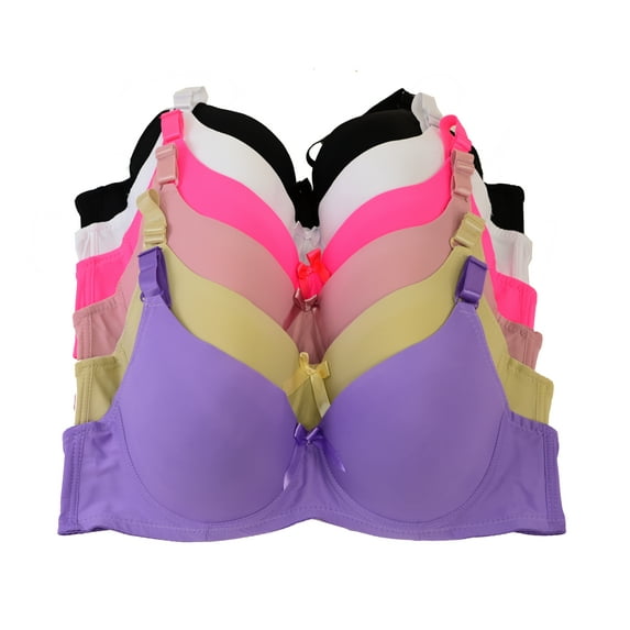 Women Bras 6 pack of T-shirt Bra B cup C cup D cup DD cup DDD cup 38D (X8222)
