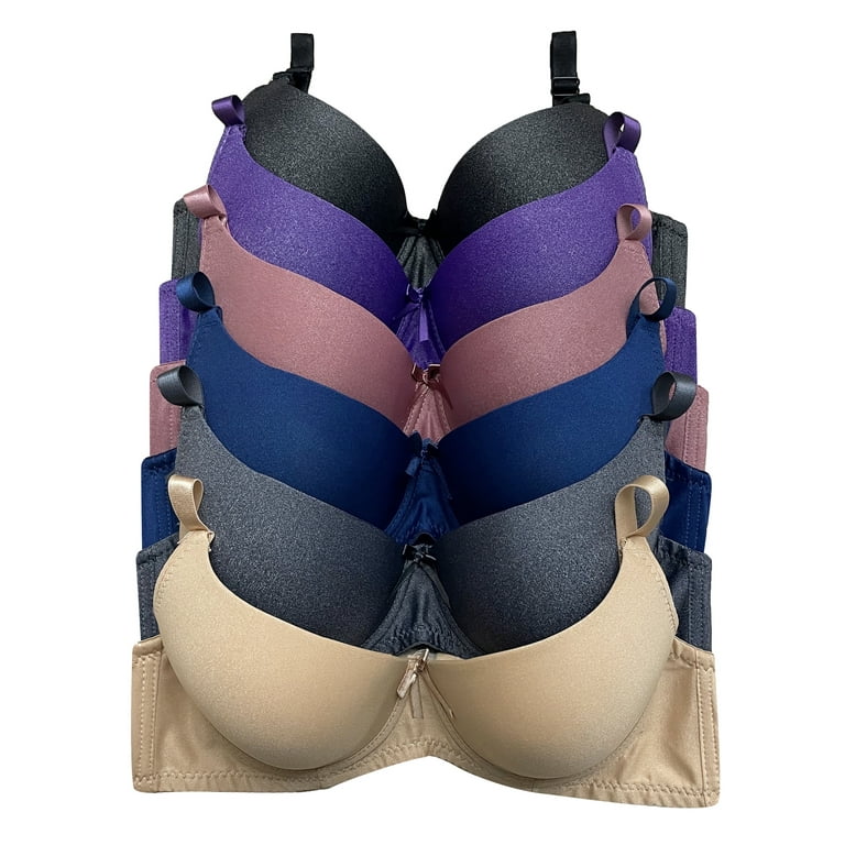 Walmart Women's 6 Pack T-shirt Padded Bra, Full Coverage