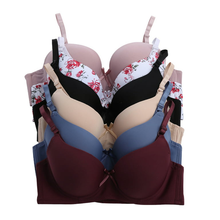 Women Bras 6 pack of T-shirt Bra B cup C cup D cup DD cup Size 34B (6843) 