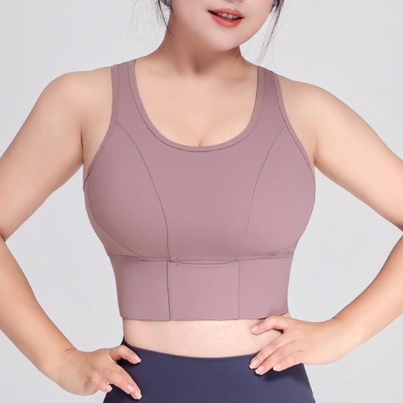 Women Bras Bagged Sports Underwear High Waist Gathered Abdominal Heart Showing Thin Yoga Bra Beautiful Back Hollowed Out Fitness Bra Sport Bras for Women Purple XL
