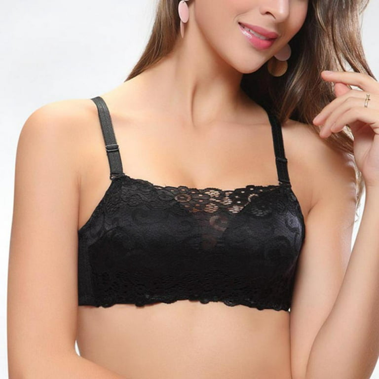 Women Bras Breathable Comfortable Front Lace Cover 3/4 Cup Light Padded  Underwire Lace Bra