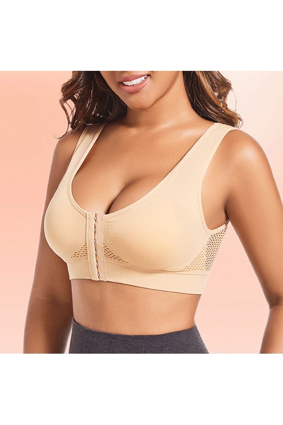 Women Bras CDG Large Cup Size Seamless Sports Bra Wirefree Yoga Bra With Removable Pads Bras for Women Beige M