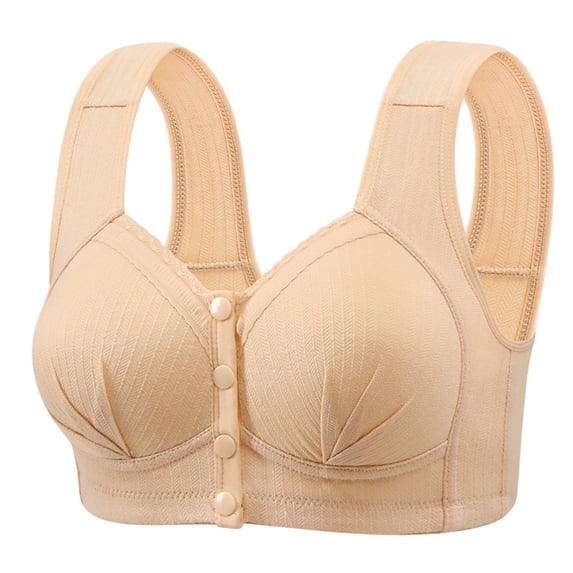 Women Bras Under 5 Women's Double Support Wireless Lace Bra with Stay-in-Place Straps Full-Coverage