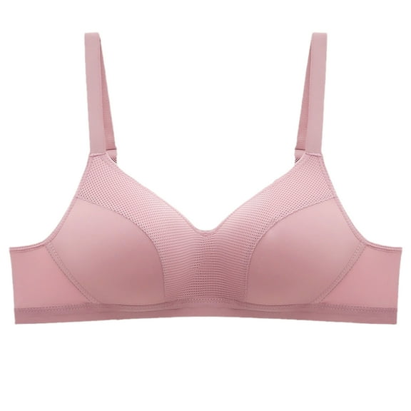 Women Bras Full Coverage Pullover Bra Feature V-Neck No Underwire Bra Style W-75 Pinks M