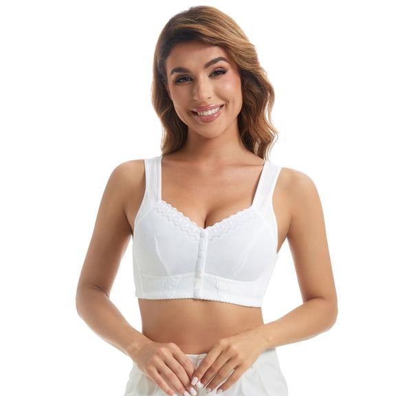 Women Bras, Lace Comfortable Front Close Wireless Bra