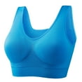 thumbnail image 1 of Women Bras Large Size Solid Underwear Wireless Thin Breathable Sports Yoga Bra No Binding Bralette Sports Bras Blue XXXXL, 1 of 3