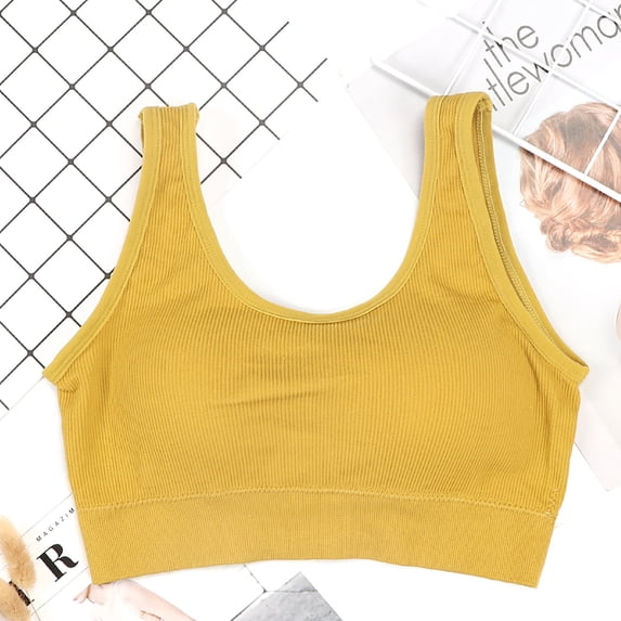 Women Bras Plus Size,Ladies New Yoga Sports Vest Wrapped Chest Without Steel Ring Underwear