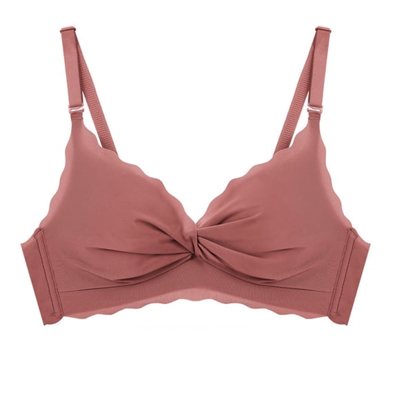 Women Bras Push up Back-Smoothing Bra Feature V-Neck Balconette Bra Style W-1451 Red M