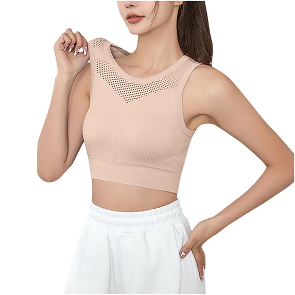 Women Bras Sports Bra Vest Push-Up Yoga Fitness Sports Bra With Removable Chest Pad Sports Bras for Women Pink S