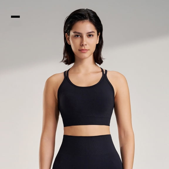 Women Bras Sports Fitness Bra Yoga Running Bra Dry Wicking Bra Sport Bras for Women Black M