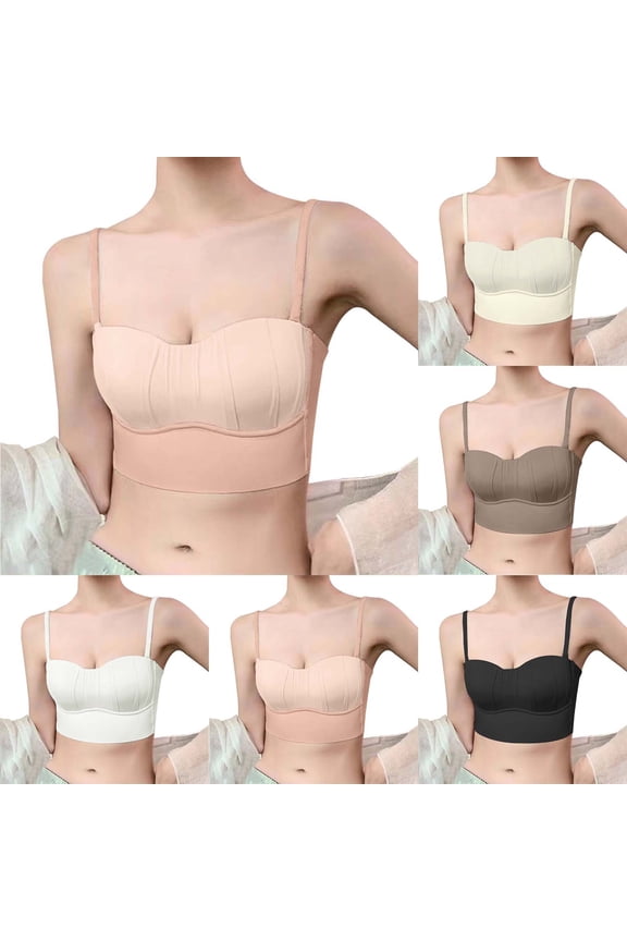 Women Bras Thin Padded Bra Removable Padding Seamless Full Coverage Adjustable Wire Black L