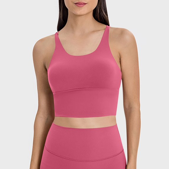 Women Bras Thin Shoulder Strap Shock-absorbing Running Fitness Bra Beautiful Back Sexy Yoga Gathering Sports Bra Sport Bras for Women HotPink 2XL
