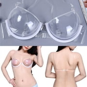 Besufy Transparent 3/4 Cups Lady Bra ,Adjustable Shoulder Straps Coverage  Transparent Plastic Clear Strap Invisible Bra Women Underwear