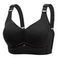 thumbnail image 1 of Women Bras Wireless Back-Smoothing Bra Feature V-Neck Longline Bra Style W-1095 Black XL, 1 of 3