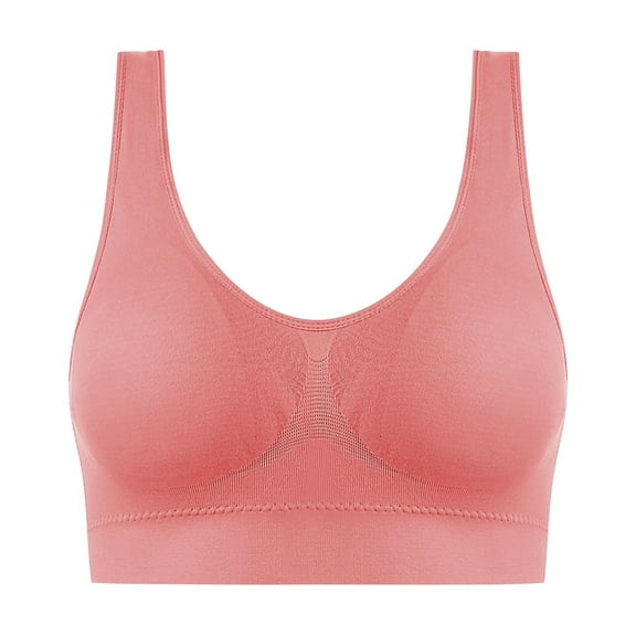 Women Bras Wireless New Ladies Seamless Comfortable One-Piece No Underwire Vests Breathable Gathering Bra Woman Underwear Style B-53 Watermelon Red