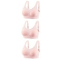 thumbnail image 1 of Women Bras Wireless No Underwire Bra Feature V-Neck Longline Bra Style W-1028 Pinks-a S, 1 of 3