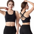 thumbnail image 1 of Women Bras Woman Bras With String Quick Dry Shockproof Running Fitness Large Size Underwear Sports Bras for Women Black L, 1 of 8