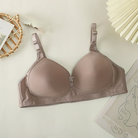 Women Bras Women's Daily Adjustable Underwear Gathered Thin Bra No Underwire 38-44