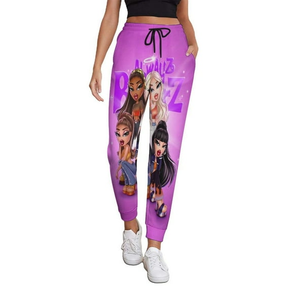 Women Brat-z Jogger Sweatpants Stylish Loose Drawstring 3D Print Gym Sport Pants