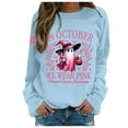 thumbnail image 1 of Women Cancer Awareness Pullover in October Pink Ghost Halloween Sweatshirts Short Sleeve Crewneck Pink Ribbon Survivor Gifts Tops, 1 of 5