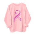 thumbnail image 1 of Women Breast Cancer Awareness Sweatshirt Pink Ribbon Graphic Long Sleeve Pullover Tops, 1 of 3