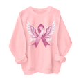 thumbnail image 1 of Women Breast Cancer Awareness Sweatshirt Pink Ribbon Graphic Long Sleeve Pullover Tops, 1 of 4