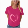 thumbnail image 1 of Women Breast Cancer Print T Shirt Short Sleeve Women Short Sleeve Round Neck Tee Comfy Casual Vacation Clothes, 1 of 8