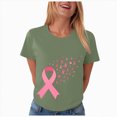thumbnail image 1 of Women Breast Cancer Print T Shirt Short Sleeve Women Short Sleeve Round Neck Tee Womens Basic T Shirts Tops, 1 of 8
