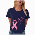 thumbnail image 1 of Women Breast Cancer Print T Shirt Short Sleeve Women Short Sleeve Round Neck Tee Womens Basic T Shirts Tops, 1 of 8