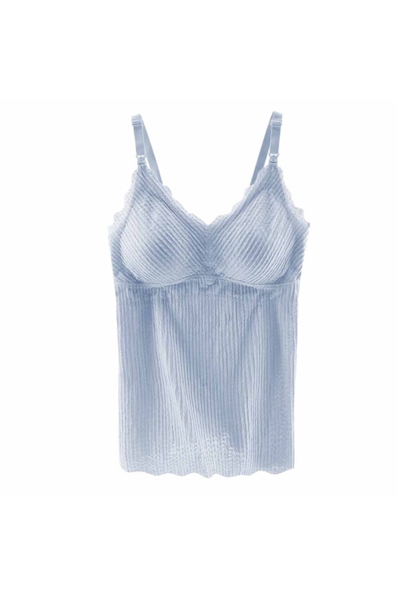 Women Breastfeeding Vest No Bra Required, Soft Stretchy Nursing Cami for Home Sleep Wear, for All Trimesters