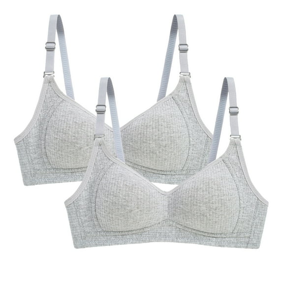 Women Breathable Solid Wire-Free Bras 2-Pack