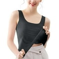 thumbnail image 1 of Women Breathable Stretch Sleeveless Camisoles Detachable Pads Adjustable Thin Straps Light Tops for Daily Walks Resting Gym Training Travel Vacation Layered Shirts (Black,XL), 1 of 2
