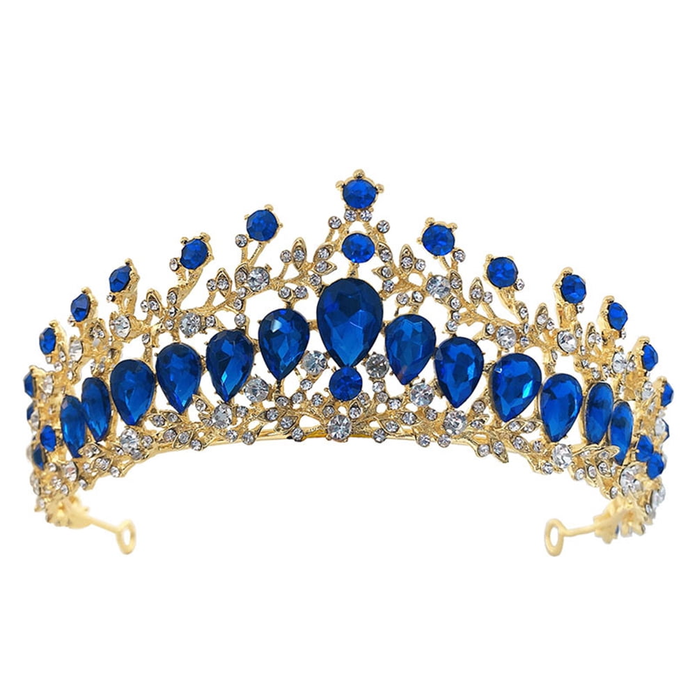 Women Bride Crystal Baroque Queen Crown Vintage Princess  display picture 1