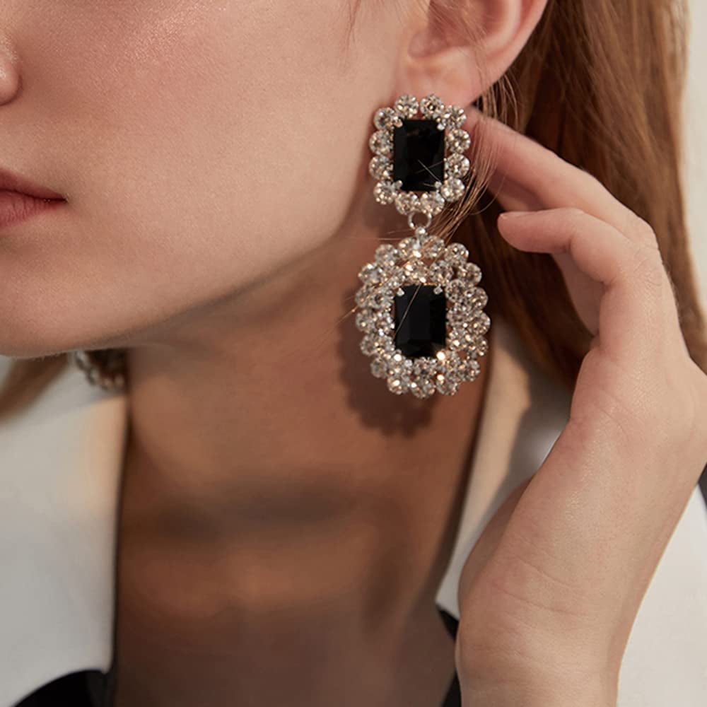 Lovisa Black Glitter Inlay Disc Earrings Fashion Ladies Womens Party Jewelry