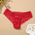 thumbnail image 1 of Asgosdo Women Briefs High Waist Breathable Briefs Soft Underpants Ladies Stretch Panties Lace Underwear Red, 1 of 5