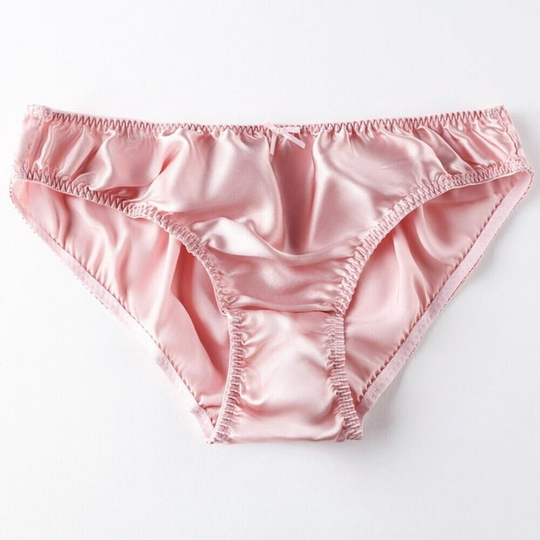 Women Briefs Soft Silk Panties Silk Satin Lingerie G-String Summer Lace  Knickers