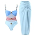 thumbnail image 1 of Women Brightly Color One Piece Bikini with Shirt Set Beach Outdoor Wear Swimdress Swim Suit, 1 of 1