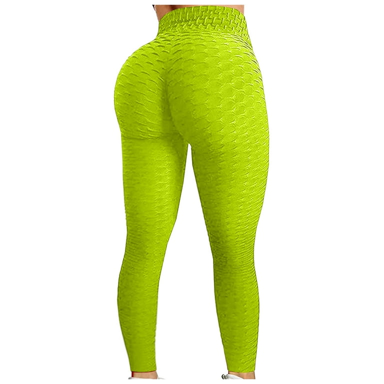 Women Bubble Butt Lifting Yoga Leggings Exercise Fitness Running High Rise  Workout Pants Skinny